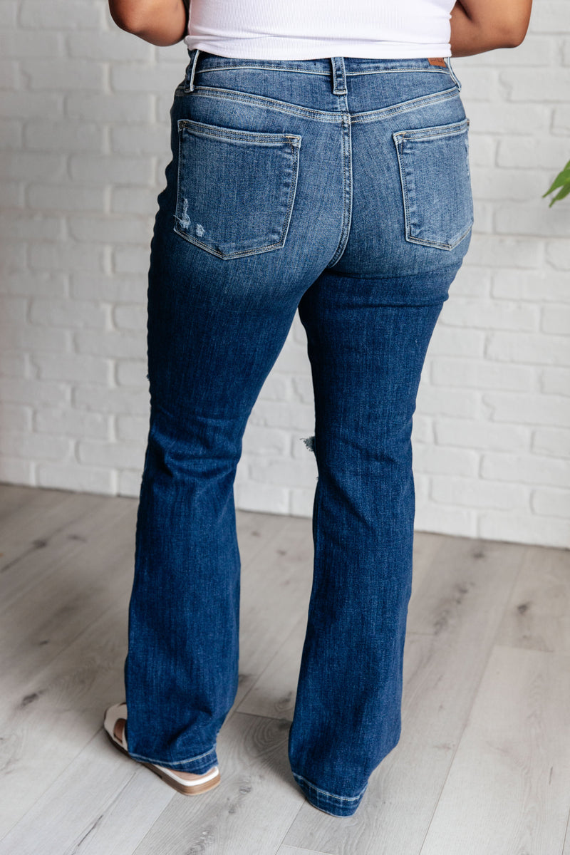 Judy Blue Mila Mid Rise Distressed Bootcut Jeans