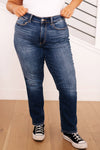 Judy Blue Estelle High Waist Thermal Straight Jeans