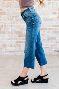 Judy Blue Hayes High Rise Wide Leg Crop Jeans