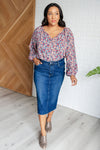 Sunday Brunch Blouse in Denim Floral