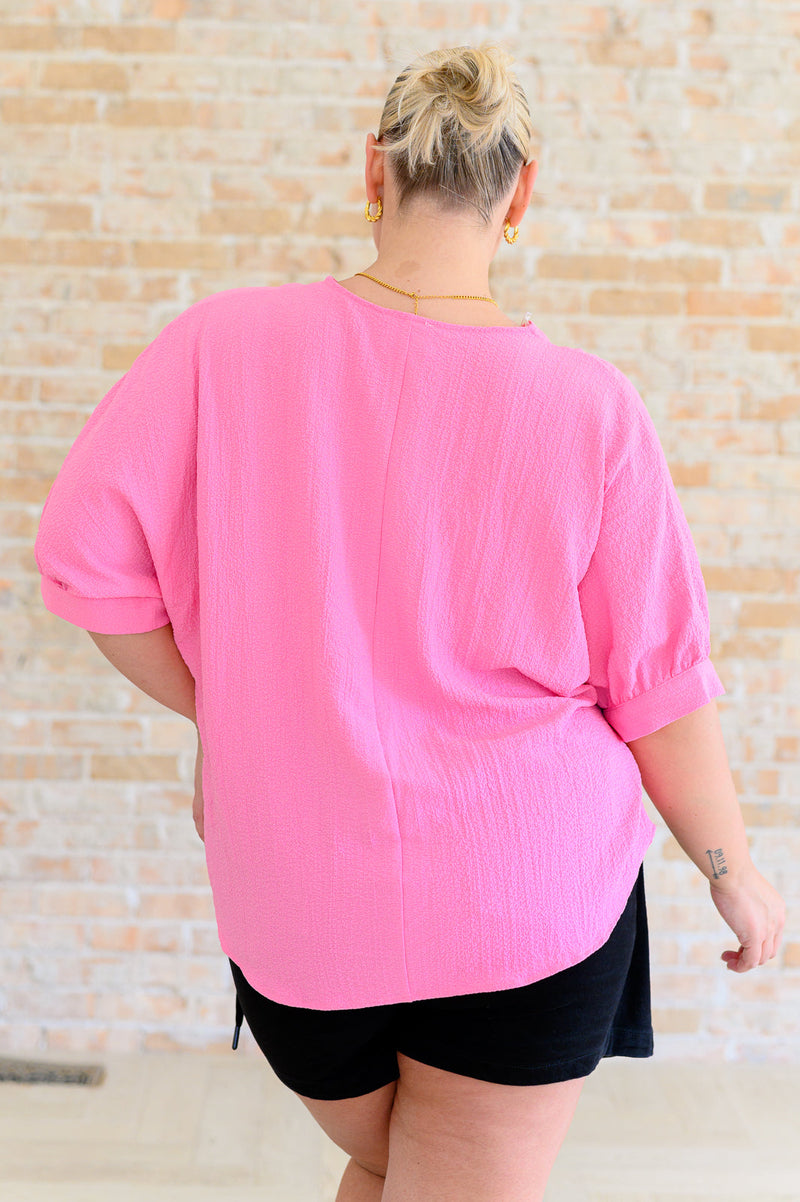 Up For Anything V-Neck Blouse in Pink