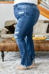 Judy Blue Christine High Contrast Slim Bootcut Destroyed Jeans