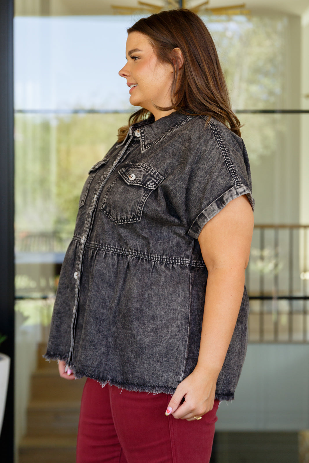 Cool and Carefree Denim Button Down