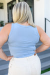 Just One More Ribbed Tank in Light Blue